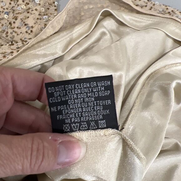 Aidan Mattox Dress Women 4 gold Beaded Sequin Mini Embellished - Picture 9 of 10